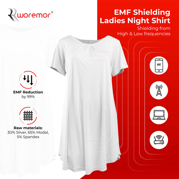EMF Shielding Ladies Night Shirt WM-NS18