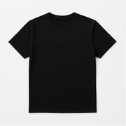 Black EMF and 5G shielding T-shirt for men, flat lay front view