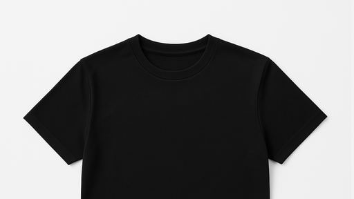 Black EMF and 5G shielding T-shirt for men, flat lay front view