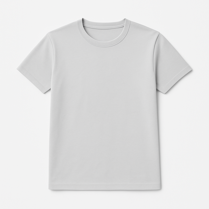 White EMF and 5G shielding T-shirt for men, flat lay front view