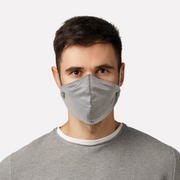 Close-up of WOREMOR Silver Mask designed for RF and EMF protection
