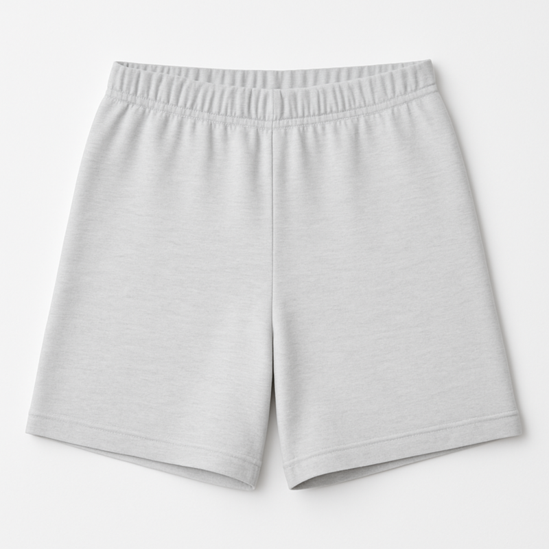 Flat lay of women’s birch EMF shielding shorts with pocket detai
