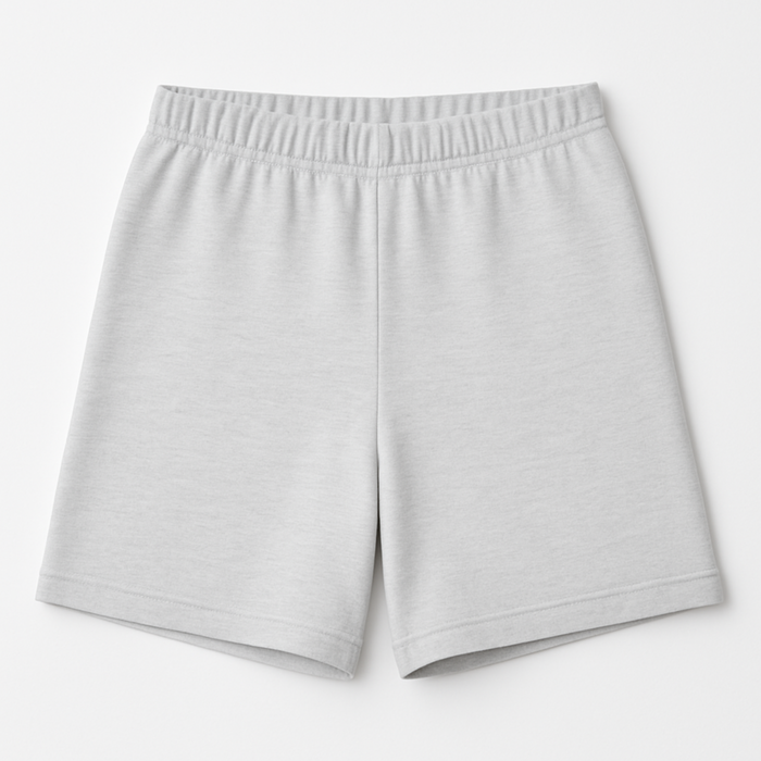 Flat lay of women’s birch EMF shielding shorts with pocket detai
