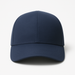 Front view of navy EMF shielding cap showing full structure