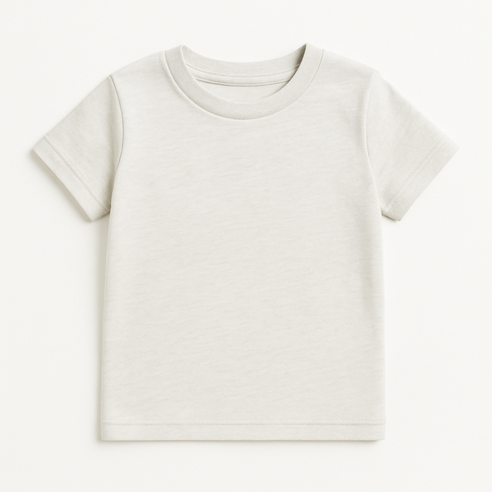 WOREMOR® children’s EMF & 5G shielding T-shirt, flat lay in birch
