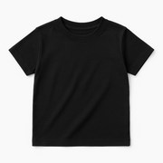 WOREMOR® children’s EMF & 5G shielding T-shirt, flat lay in black