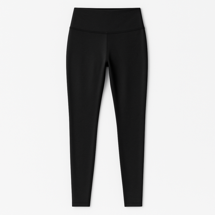 Women's EMF and 5G shielding pants in black, flatlay view
