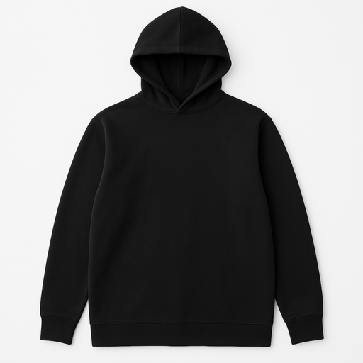 Unisex Back view flat lay of WOREMOR Active EMF 5G Shielding Hoodie in black