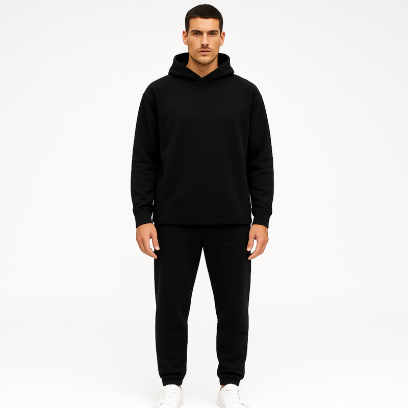 Man wearing WOREMOR Active EMF 5G Shielding Hoodie in black