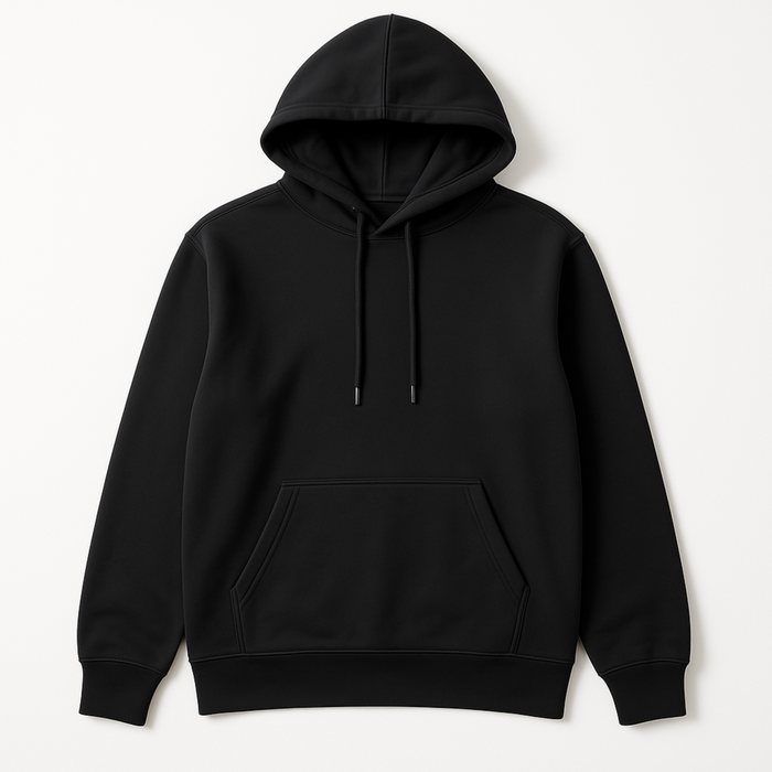 WOREMOR Lightweight Unisex EMF and 5G Shielding Hoodie in Black - Flat Lay Front View