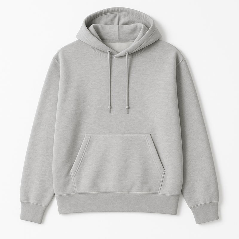 WOREMOR Lightweight Unisex EMF and 5G Shielding Hoodie in Light Heather Grey - Flat Lay Front View