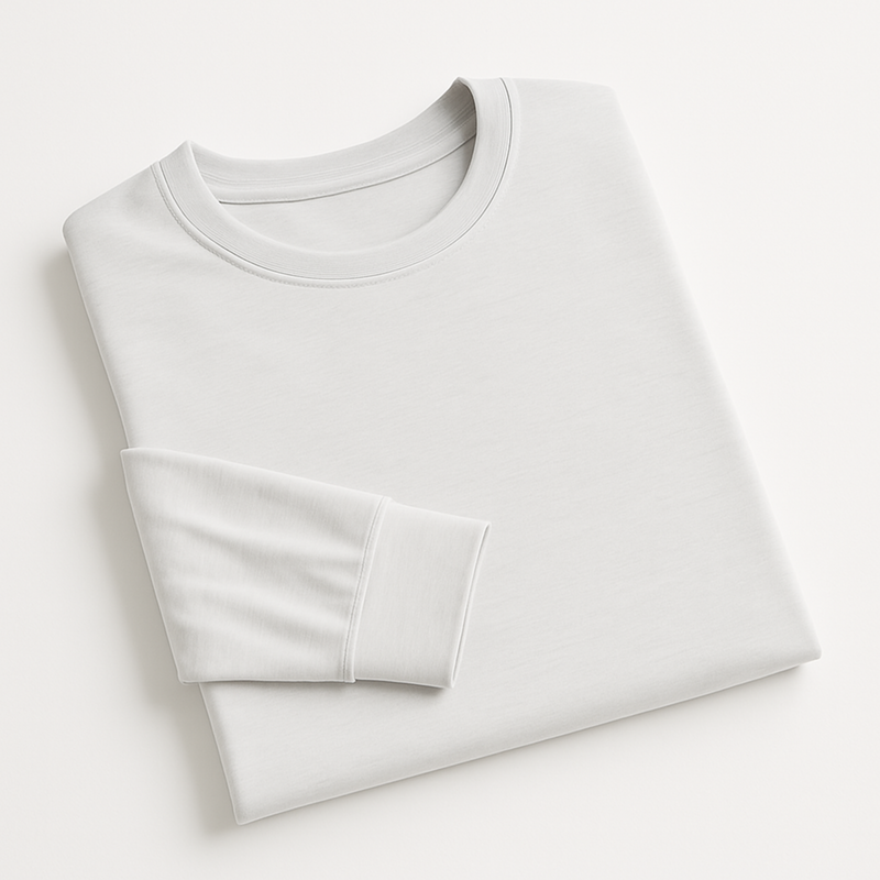 Flat lay of WOREMOR® birch long-sleeve EMF and 5G shielding shirt for men, back view