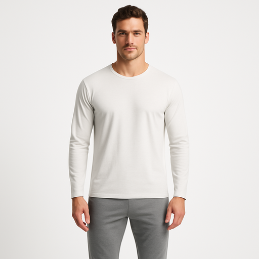 Male model in WOREMOR® birch EMF and 5G shielding long-sleeve shirt
