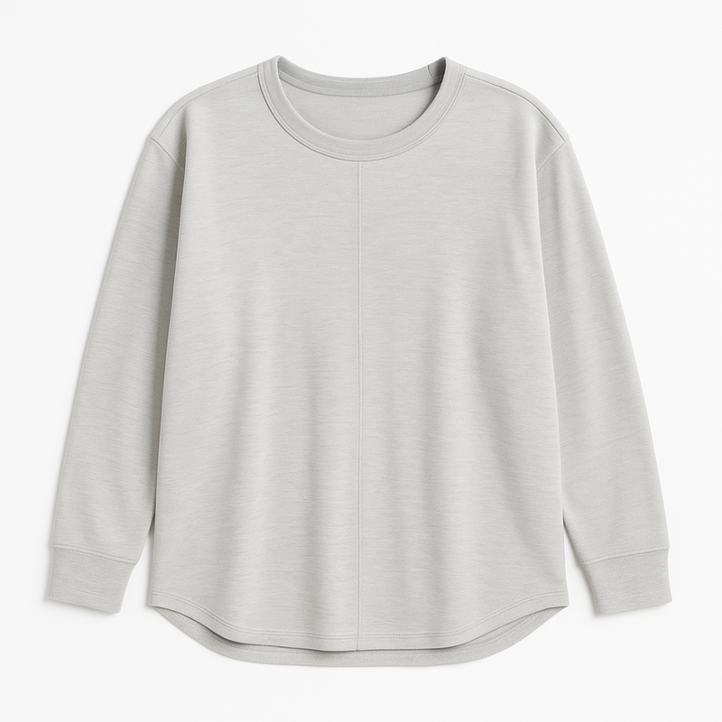 WOREMOR® Flat lay of oversized EMF shielding shirt in birch white, made from silver-lined fabric for everyday protection