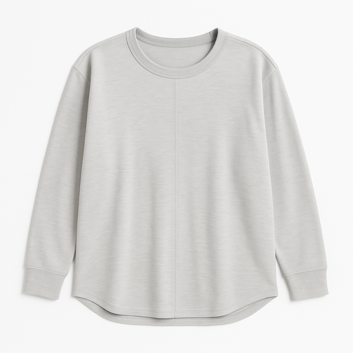 WOREMOR® Flat lay of oversized EMF shielding shirt in birch white, made from silver-lined fabric for everyday protection