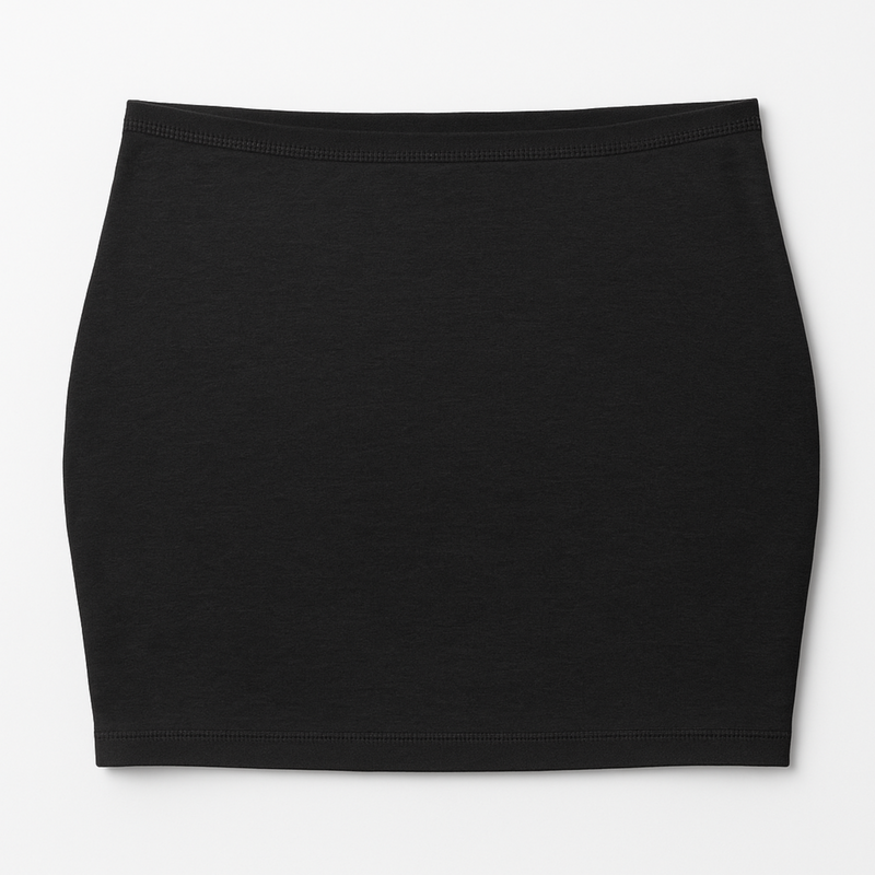 WOREMOR® silver maternity belly band in black, flat lay for EMF & 5G shielding