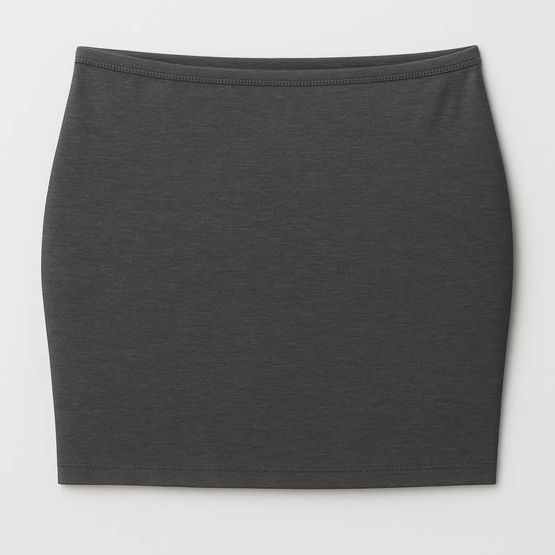 WOREMOR® silver maternity belly band in dark grey, flat lay for EMF & 5G shielding