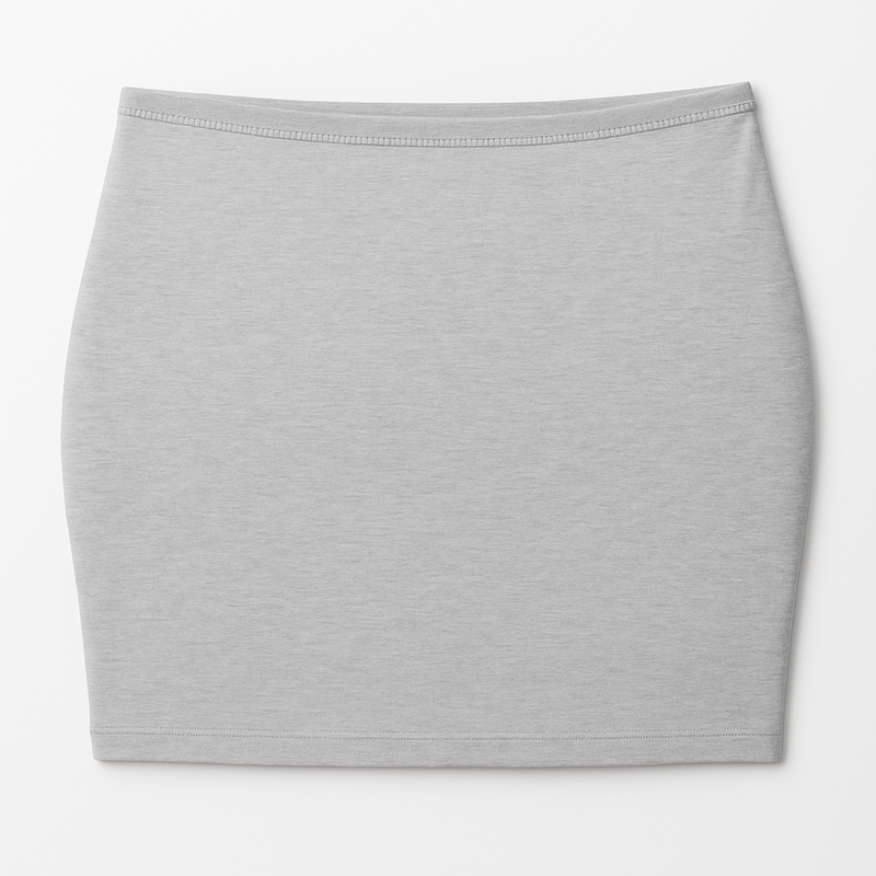 WOREMOR® silver maternity belly band in light grey, flat lay for EMF & 5G shielding