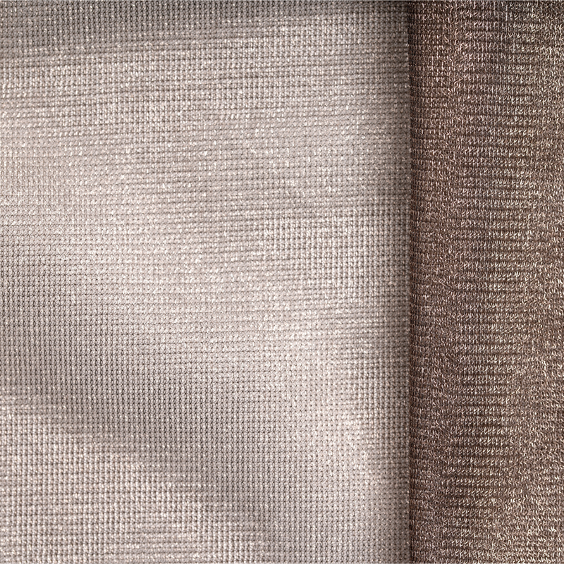 Close-up of WOREMOR tullx fabric highlighting silver-plated threads and breathable mesh knit