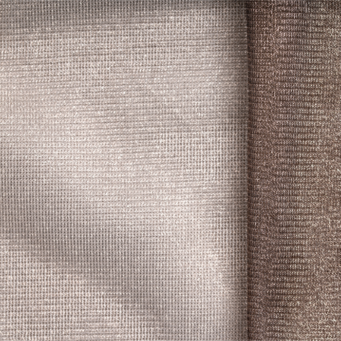 Close-up of WOREMOR tullx fabric highlighting silver-plated threads and breathable mesh knit