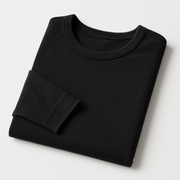 WOREMOR® Flat lay of black women’s EMF and 5G shielding long-sleeve shirt, front view