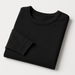 WOREMOR® Flat lay of black women’s EMF and 5G shielding long-sleeve shirt, front view