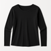WOREMOR® Flat lay of black EMF shielding long-sleeve shirt for women, back view