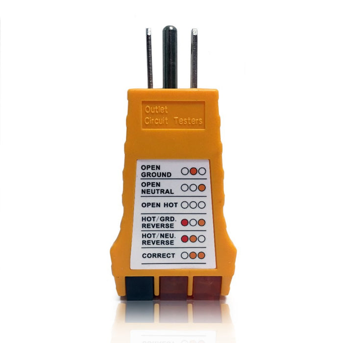 Outlet Circuit Tester for 125VAC Circuits - Detects Faulty Wiring in 3 Wire Receptacle