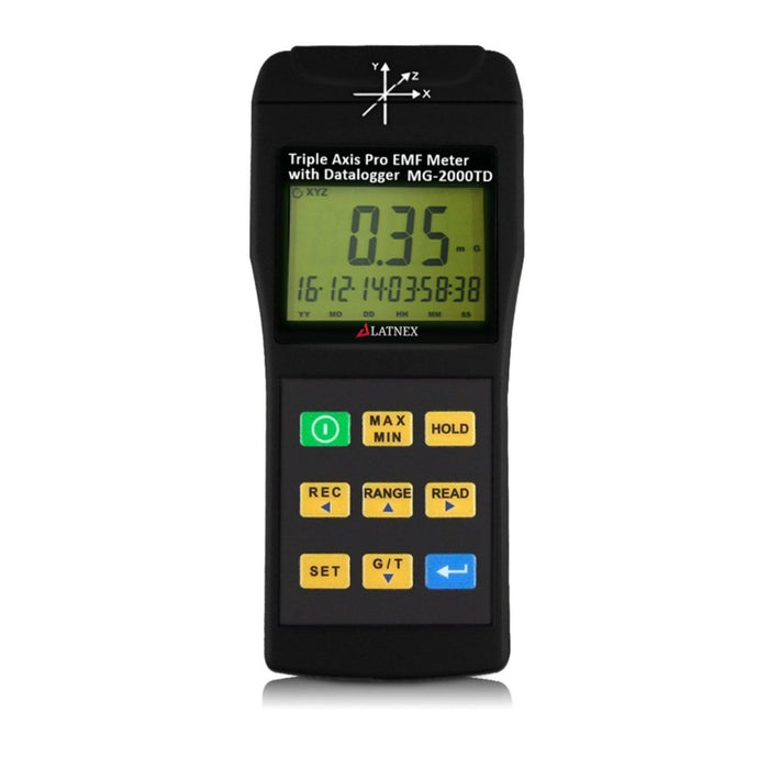 LATNEX® MG-2000TD: Triple Axis Pro EMF Meter with Datalogger
