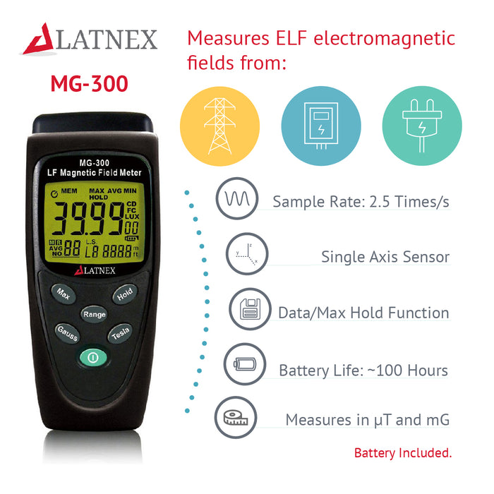 LATNEX® MG-300 Gauss and Magnetic Field Meter